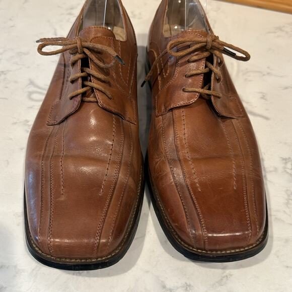 STACY ADAMS Corrado Bike Toe Lace-up Oxford tan brown office semi formal size 12 - Picture 5 of 9